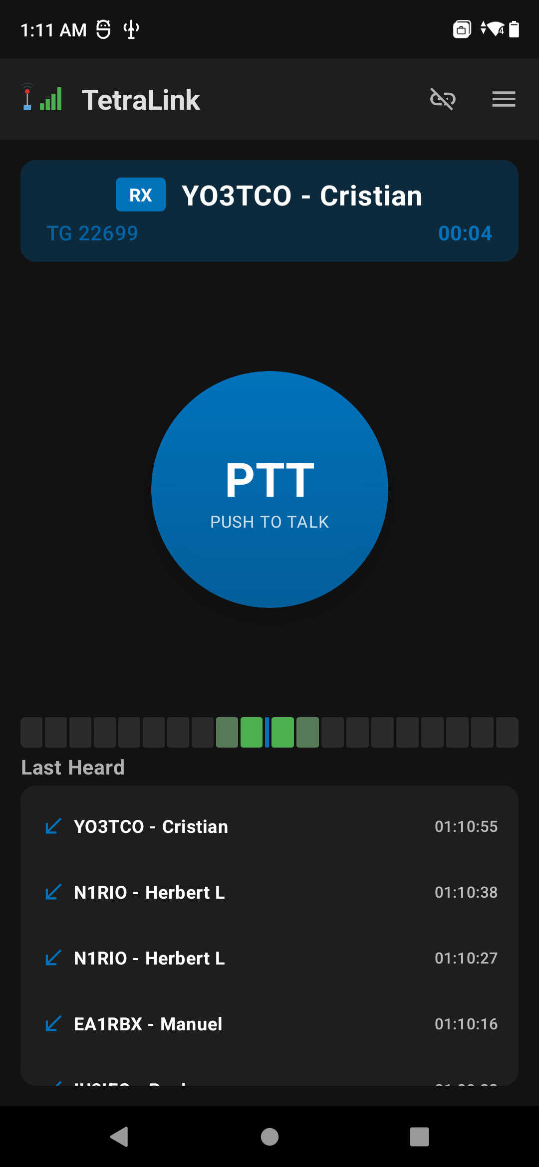 TETRALink Recibiendo